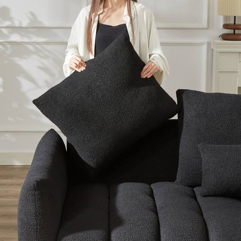 3-Seater + 3-Seater Sofa Combo - Teddy Upholstery for Family Gatherings