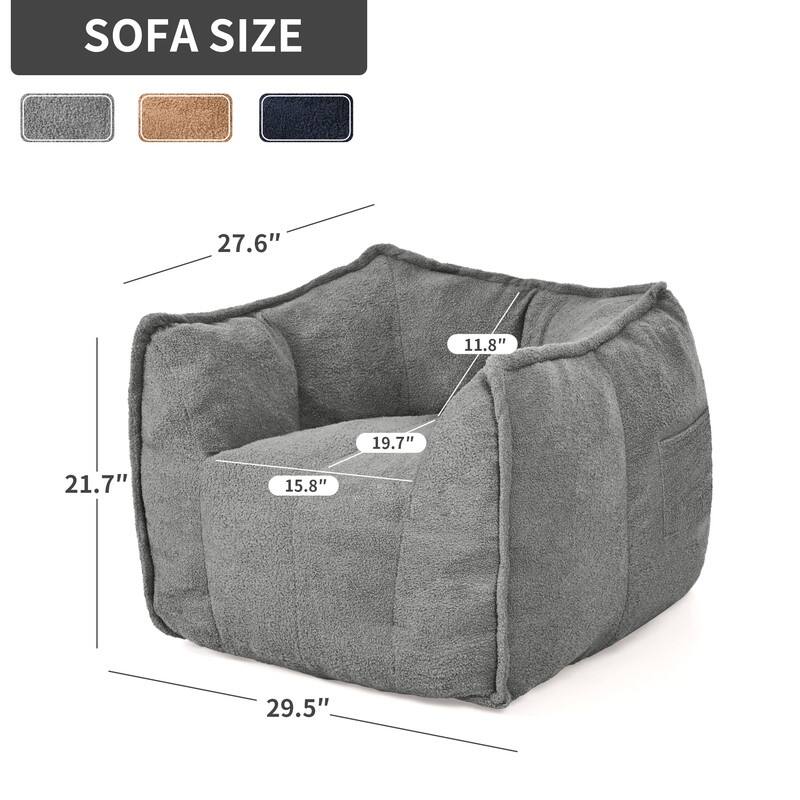 Teddy Fleece Single Bean Bag Chair