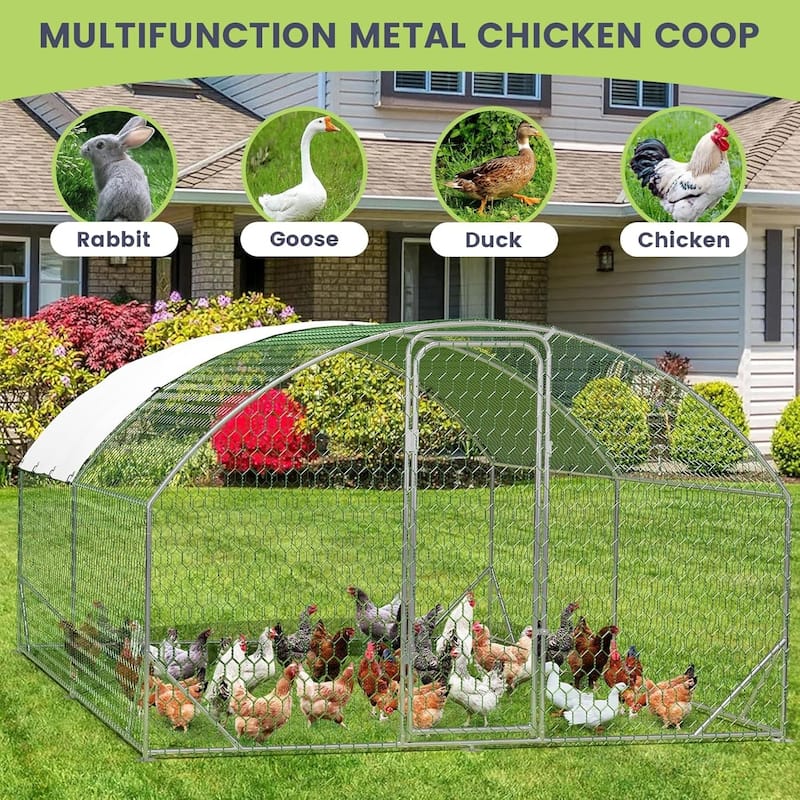 Large Metal Chicken Coop Walk-in Poultry Cage