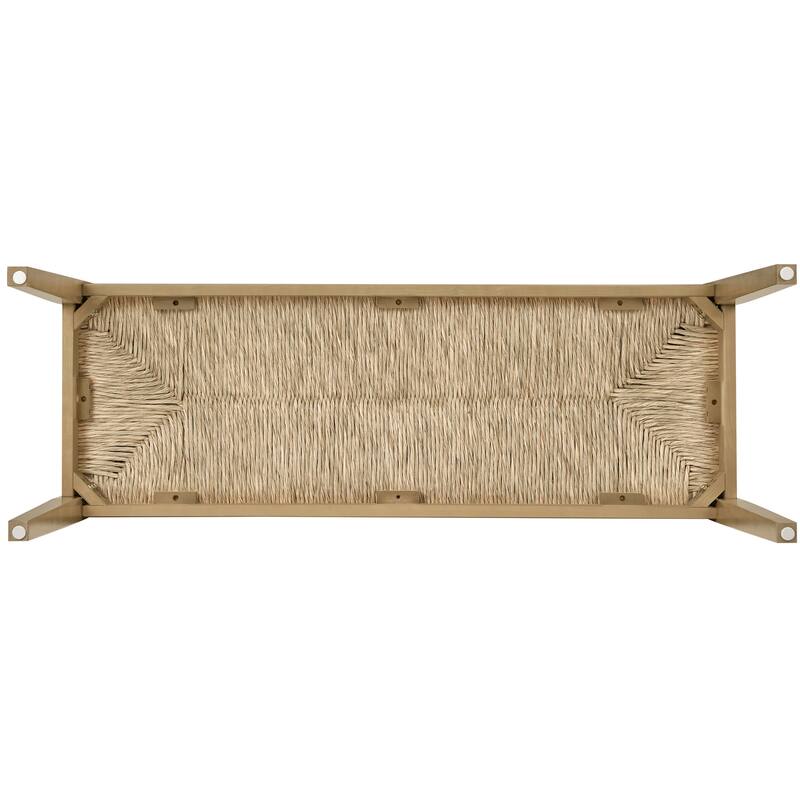 Bohemian 44.5" L Natural Weave Seagrass Rattan Entryway Dining Bench
