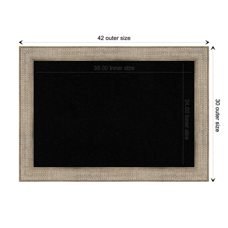 Trellis Wood Framed Black Corkboard Bulletin Board - Trellis Silver - Board Size 36x24