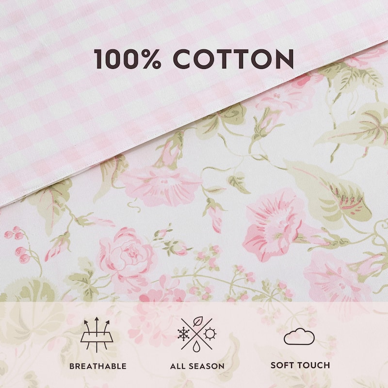 Laura Ashley Morning Gloria Cotton Pink Comforter Set