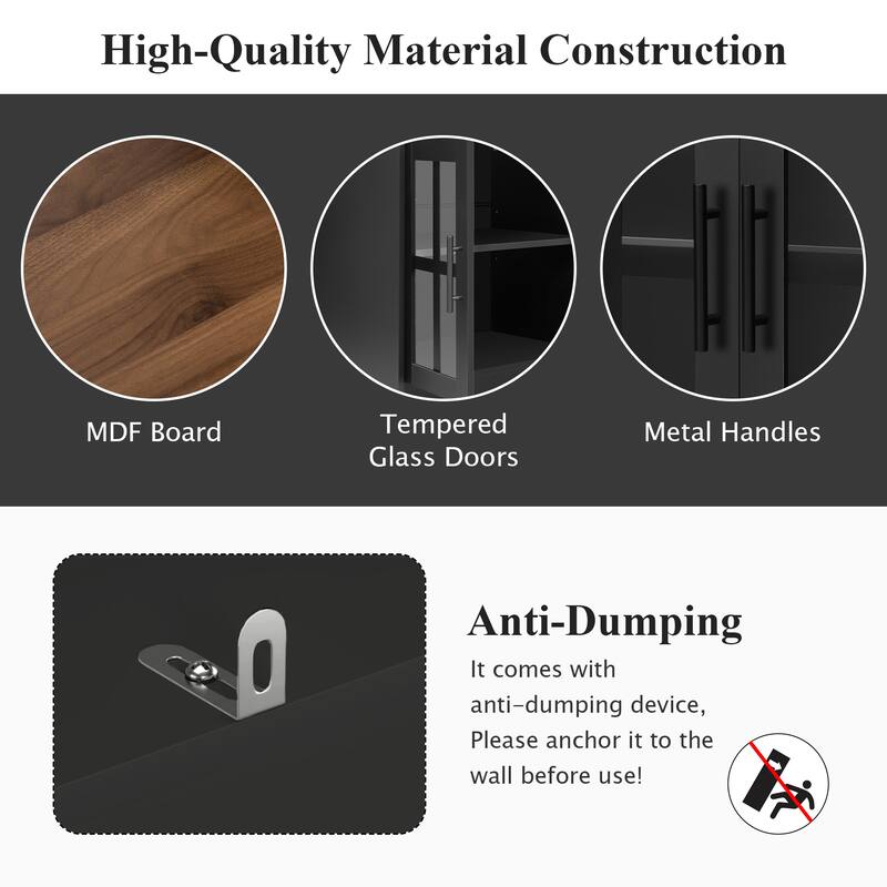 95.5" W Wall Unit Entertainment Center with Bookshelves for TVs up to 80", Modern TV Stand Media Console with Cabinets