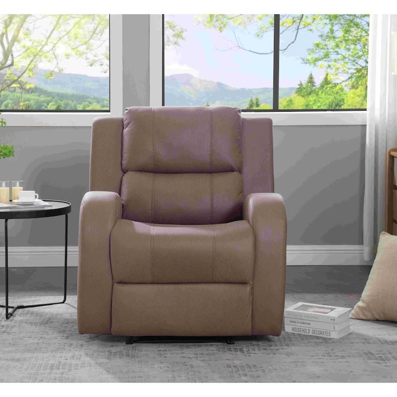 Faux Leather Recliner - Brown
