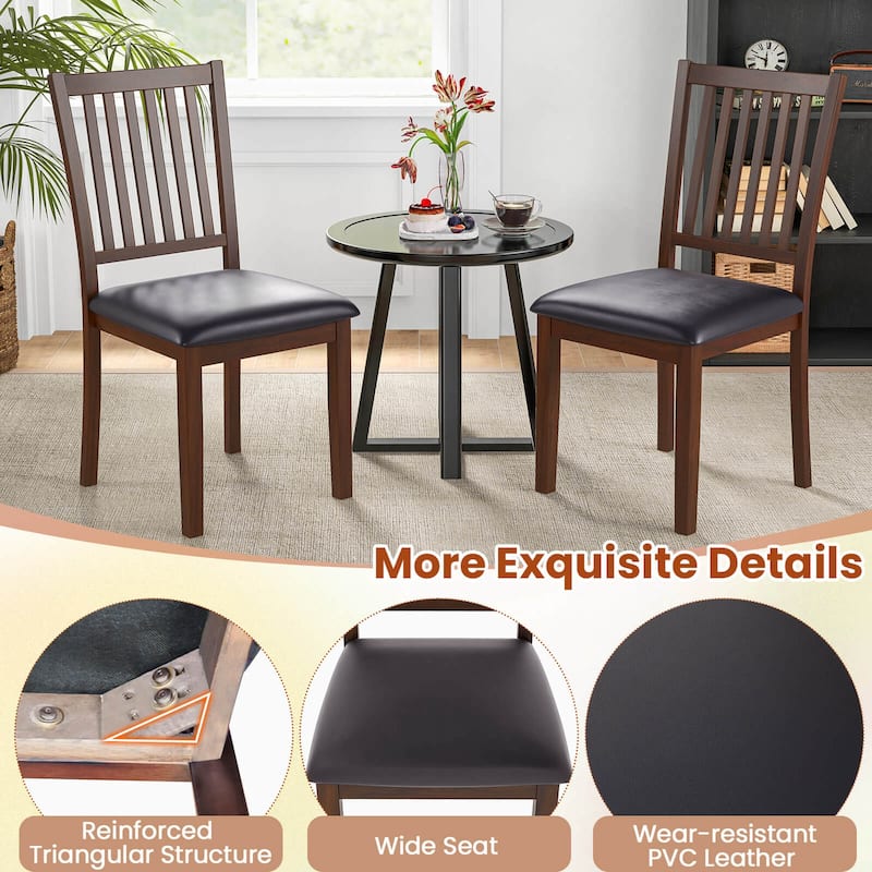 2/4PCS Wooden Upholstered Dining Chairs Farmhouse Dining Side Chairs
