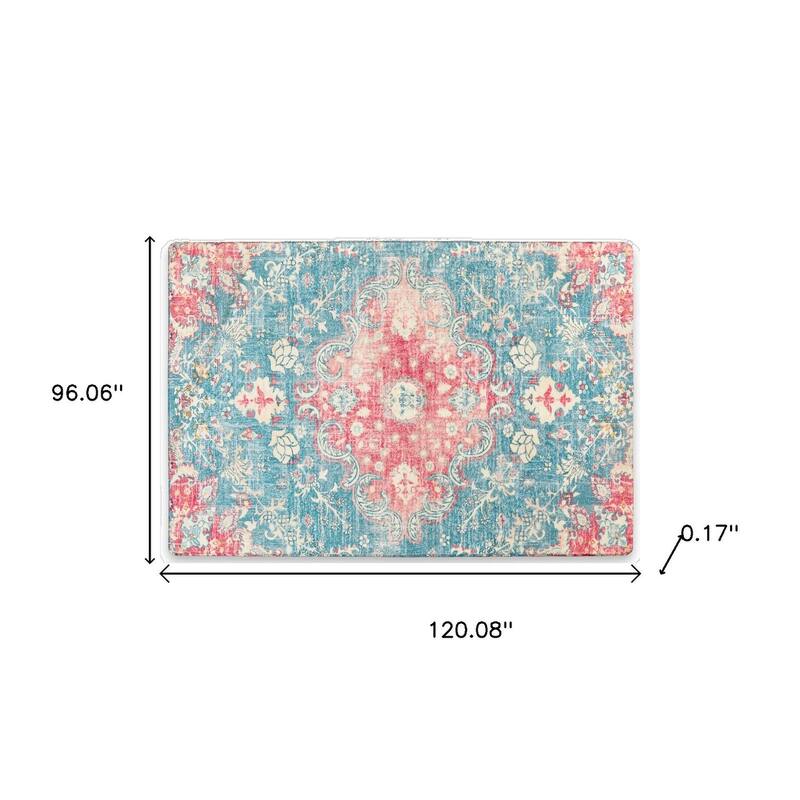 HomeRoots Medallion Traditional Rectangle Area Rug