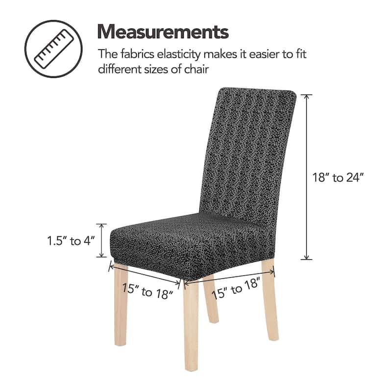 Stretch Jacquard Spandex Chair Covers 2 Pieces - 18x18x24 Inch