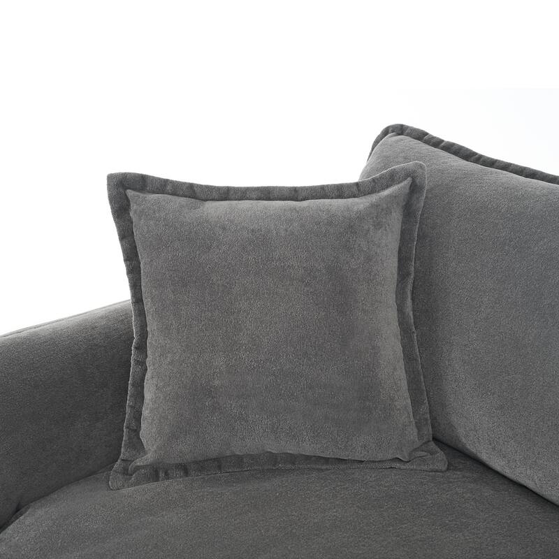 Modular Sofa DIY Combination Sofa for Living Room, Chenille Sectional Sofa Deep Seat Couch Set with Ottoman