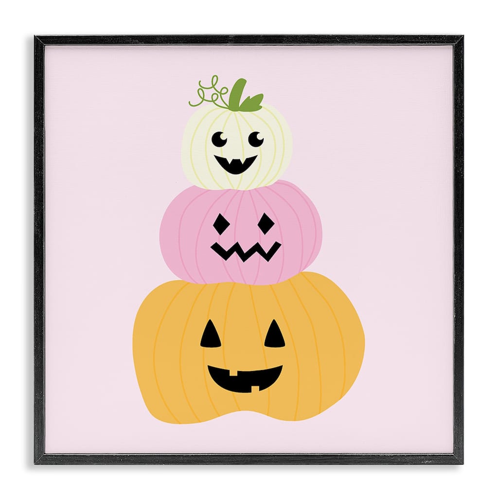 Stupell Pastel Happy Jack-o-Lanterns Framed Giclee Art Design By Sazerelli Designs