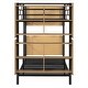 preview thumbnail 12 of 12, Twin Over Twin Metal Bunk Bed with Ladder & Storage Shelves, No Box Spring, Black