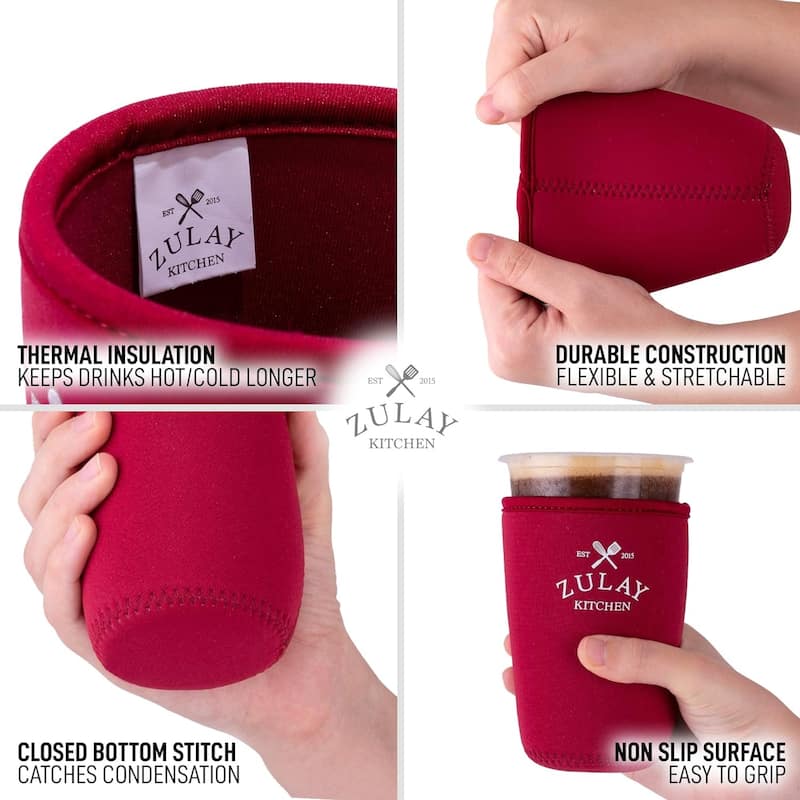 Zulay Kitchen Reusable Iced Coffee Sleeve (22oz to 24oz)