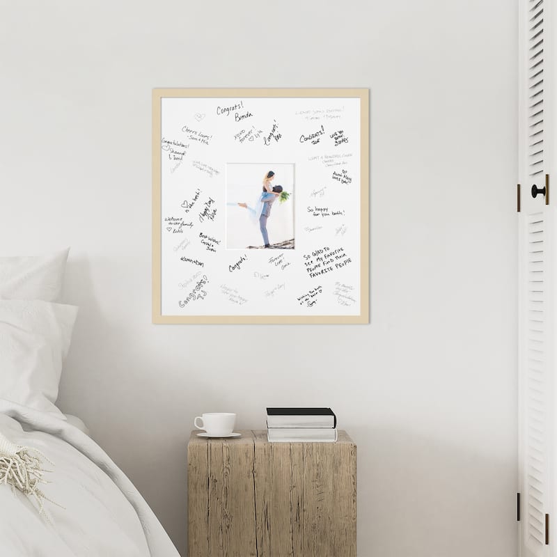 Svelte Signature Mat Picture Frame - Autograph Photo Frame Guest Book Alternative for Weddings, Graduations, or Retirement