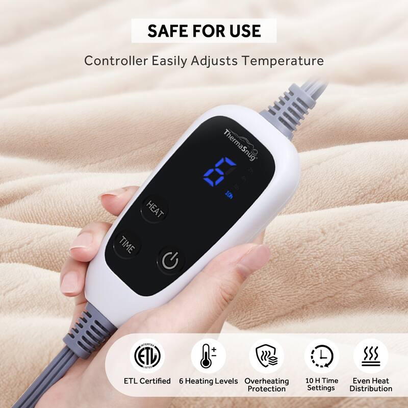 Heated Blanket Electric Throw Fast Heating Ultra Soft Warm Flannel