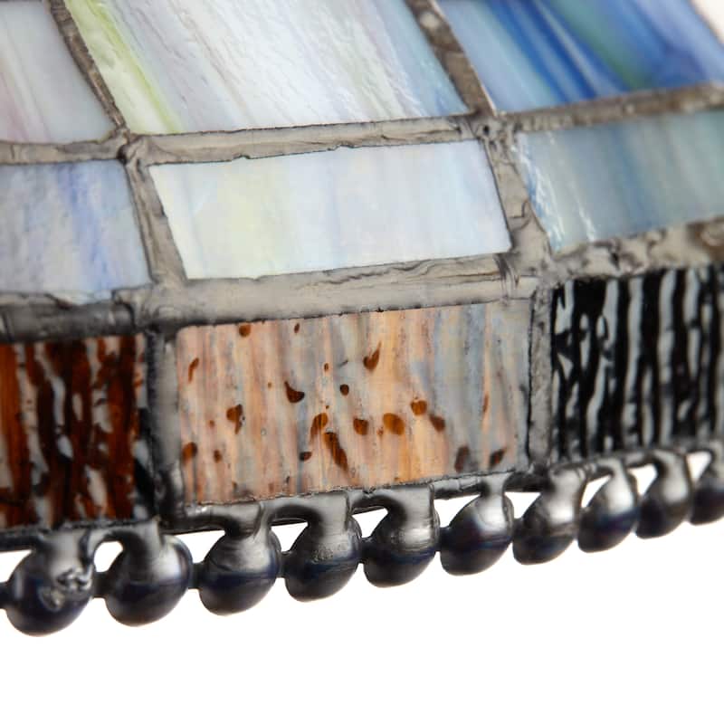 Alice River of Goods Multicolor Stained Glass Dome Shade 26.75-Inch Table Lamp - 18" x 18" x 26.75"