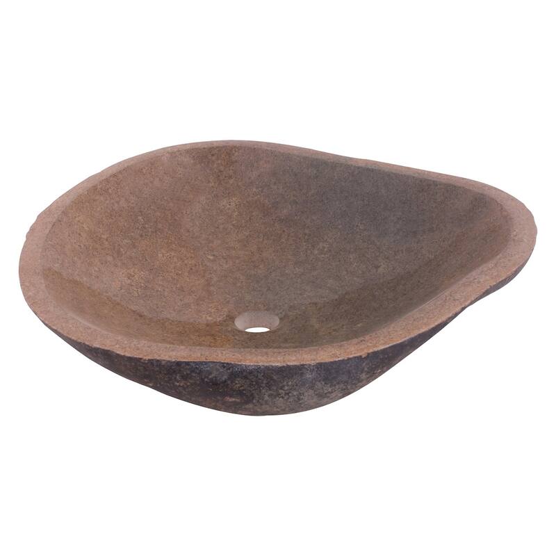 Miseno Natural Stone 17" Specialty Vessel Bathroom Sink - Natural Cobblestone