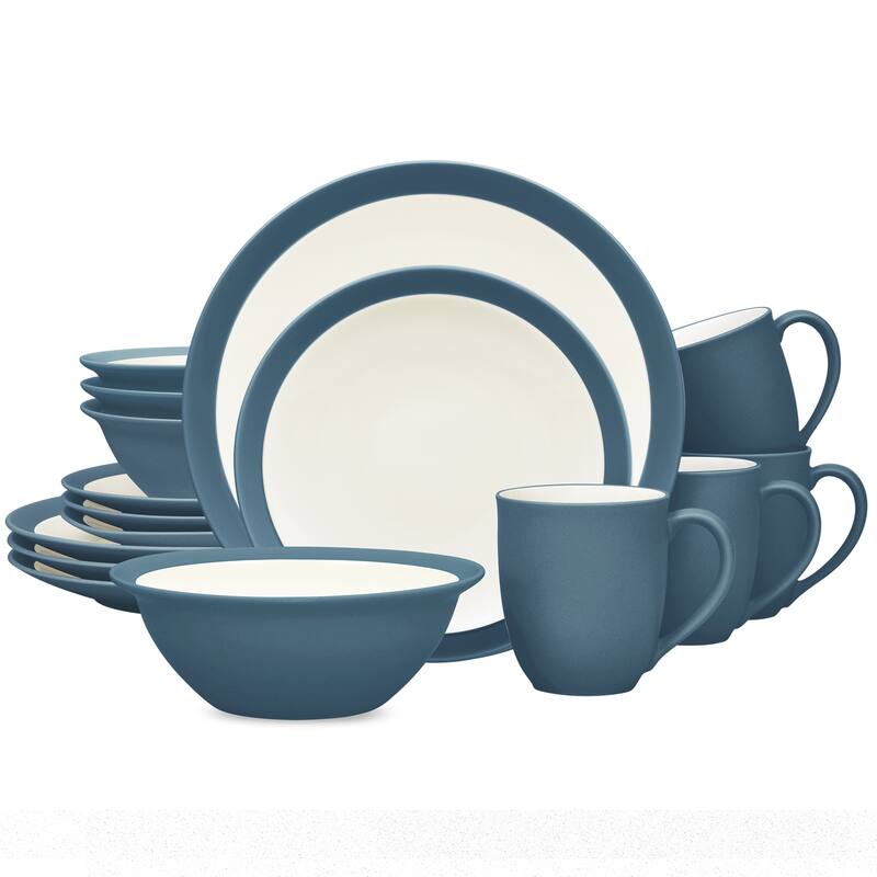 Noritake Colorwave 16-Piece Curve Dinnerware Set, Service For 4 - Blue