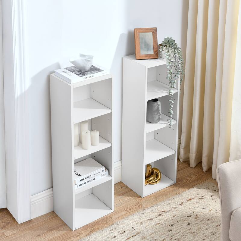 Anmytek 8 Tier Slim Media Tower Rack Adjustable Shelves CD DVD Storage Multi Functional Bookcase