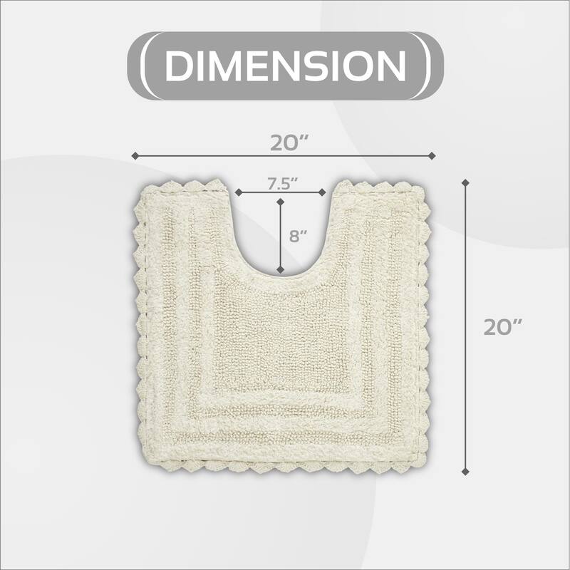 Better Trends Bath Rugs 100% Cotton Soft & Water Absorbent Reversible Tufted Bathroom Rug for Shower, Sink Mats Lilly Crochet