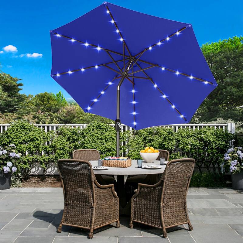 ABCCANOPY 9FT Outdoor Patio Solar Umbrella with 32LED Lights