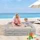 preview thumbnail 14 of 30, Outdoor Kids Sandbox with Cover and Bottom Liner for Backyard Play Grey