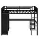 preview thumbnail 21 of 22, Black Metal Loft Bed Frame with Built-In Wardrobe, Desk and Shelves