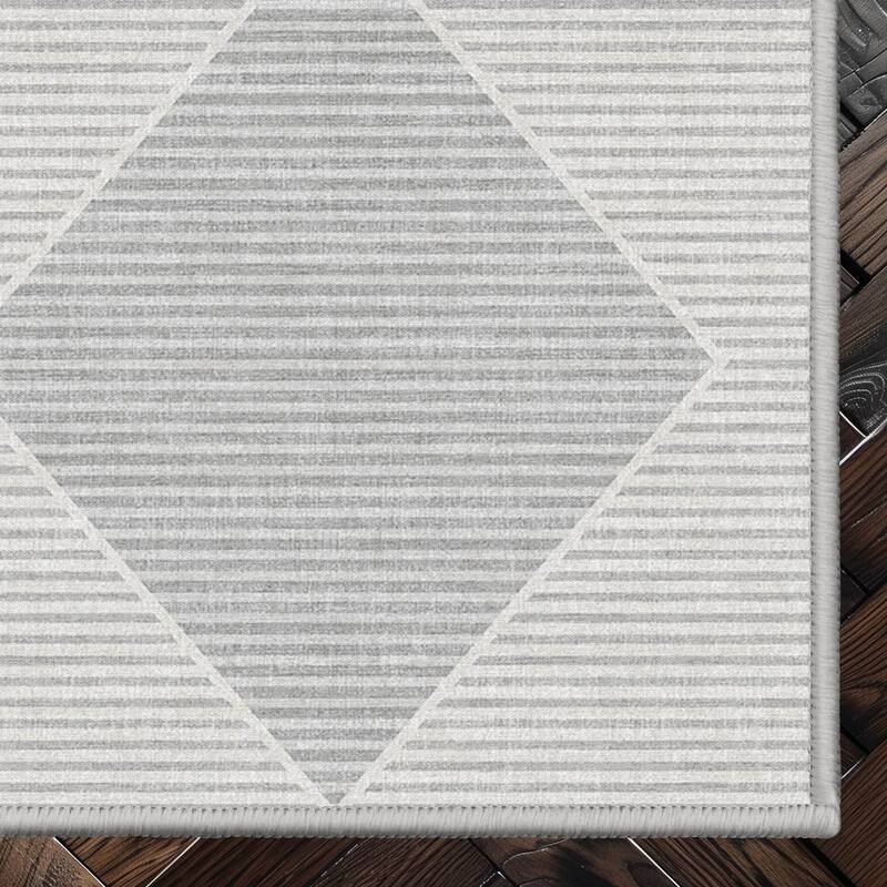 Well Woven Apollo Elemental Basalt Moroccan Diamond Low Pile Area Rug