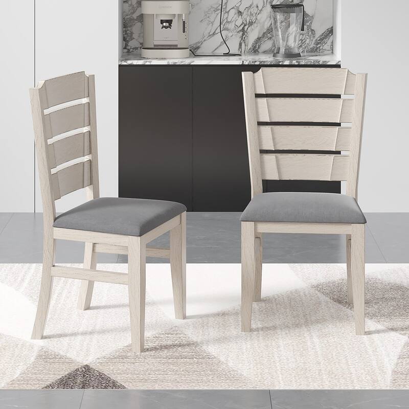 Solid Wood Dining Chairs Set of 2/4/6, Farmhouse Fabric Chairs with Back, Oval Side Chairs for Kitchen