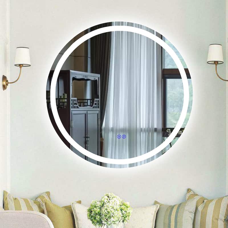 Frameless Wall Mounted LED Bathroom Mirror - Colorless