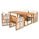 preview thumbnail 5 of 39, Christopher Knight Home - Modern Outdoor Acacia Wood Dining Set with Cushions and Handwoven Rope Chairs