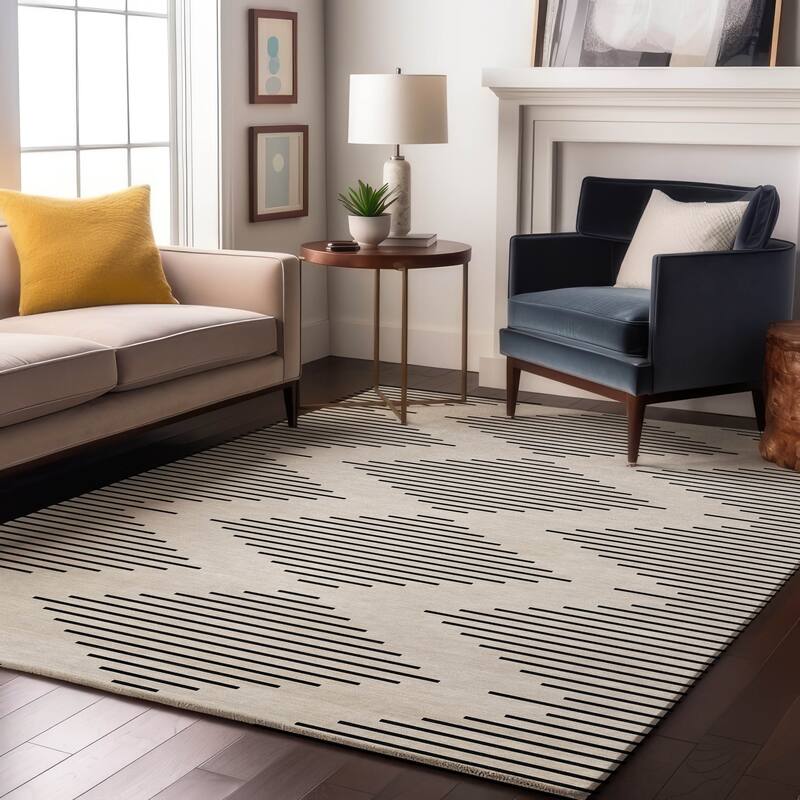 Premium Washable Super Soft Modern Geo Mayfield Rug - Ivory - 5' x 7'6"