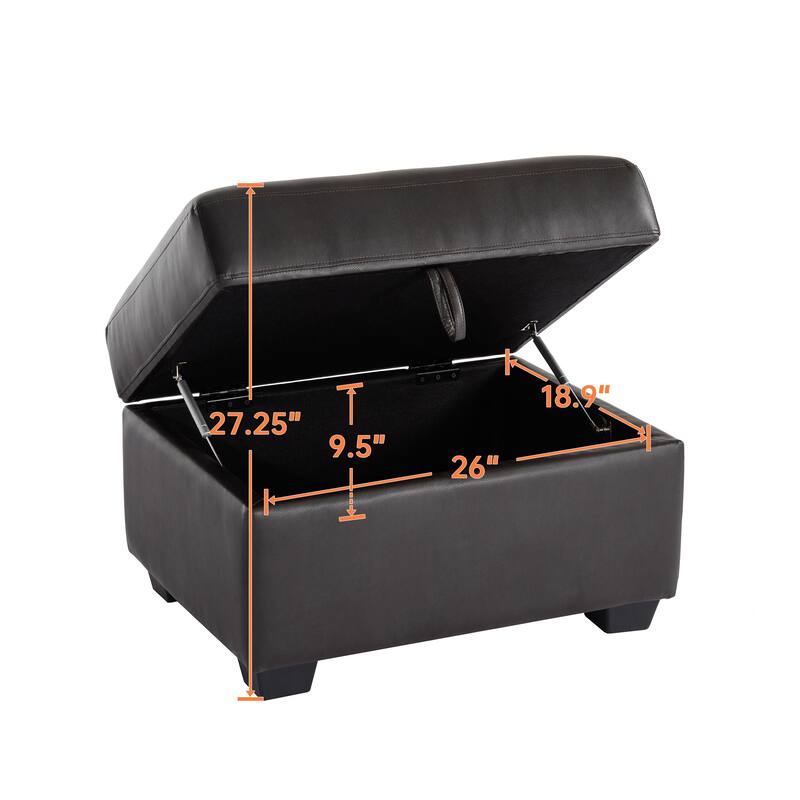 Morden Fort Tufted Storage Ottoman, Rectangular Footstool