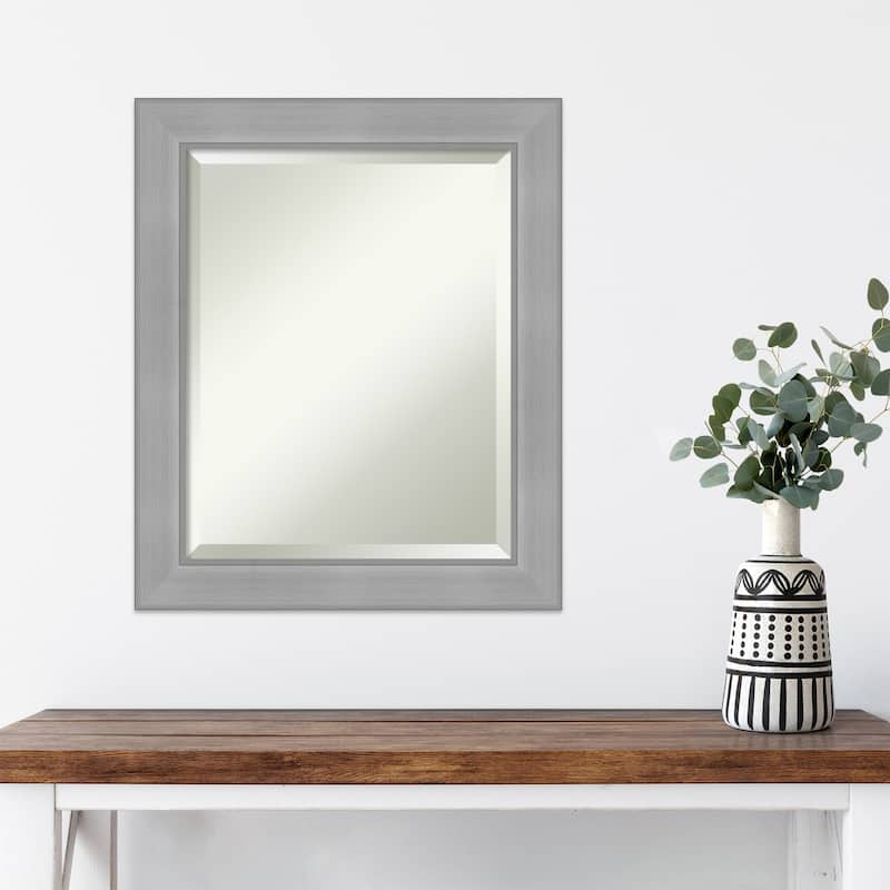 Beveled Wall Mirror - Vista Brushed Nickel Frame - Vista Brushed Nickel