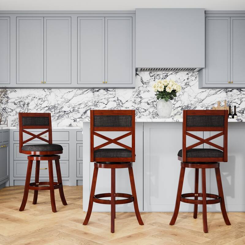 30" Bar Height X-Back Swivel Stool