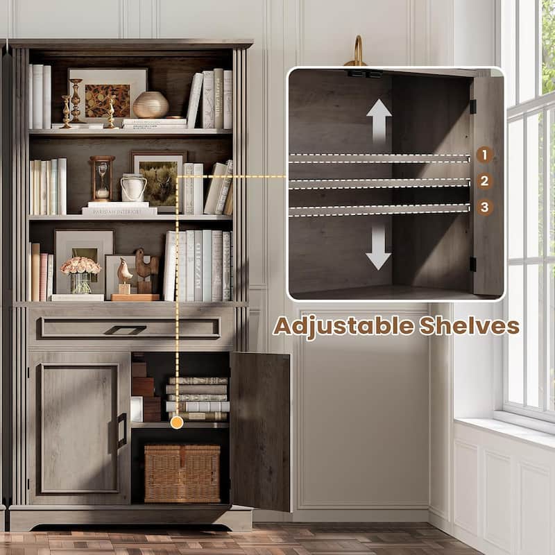 Bookshelves Bookcases with Doors and Drawer 6 Bookshelf Storage
