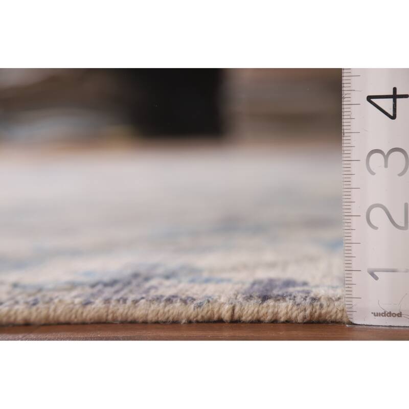 Abstract Modern Area Rug Hand-Knotted Wool Carpet - 8'0"x 9'11"