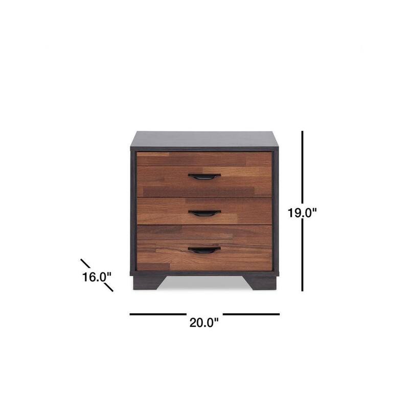 Modern Nightstand with 3 Drawer