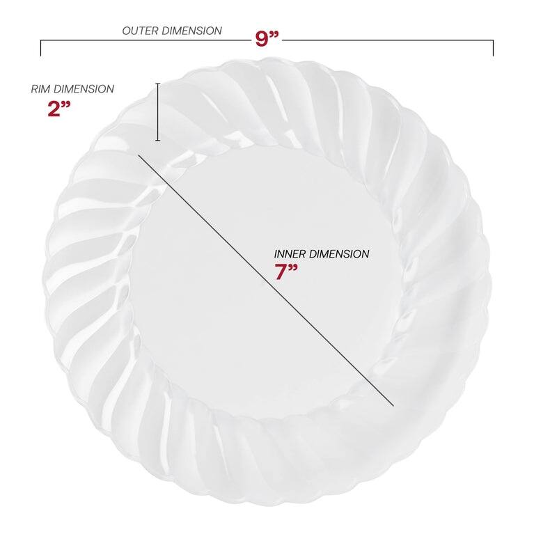 Solid Round Flaired Disposable Plastic Plate Packs - Party Supplies
