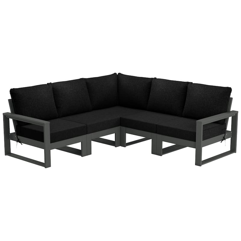 Endless Patio 5-Piece Deep Seating Set with Gray Frame - Gray/Black