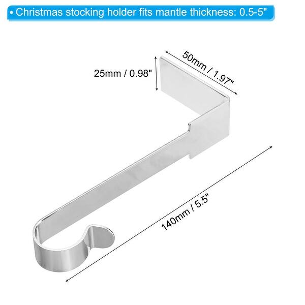 dimension image slide 2 of 3, Christmas Stocking Holders, 6pcs Stocking Holder Stand Right Angle