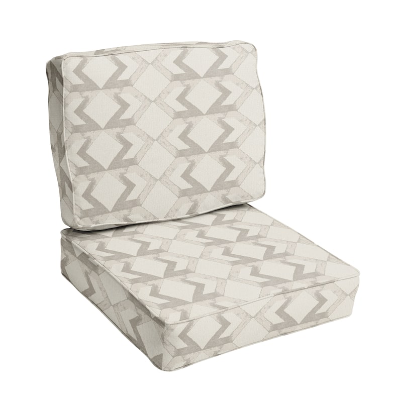 Sorra Home Outdura Saxon Linen Indoor/Outdoor Corded Deep Seating Cushion Chair Set