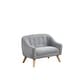 preview thumbnail 2 of 3, Amelia 28"W Gray Chenille Kids Sofa with Tufted Back and Wooden Legs