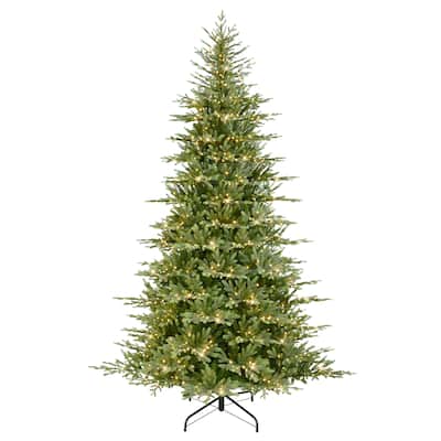 Puleo International 9 ft. Pre-Lit Alberta Spruce Artificial Christmas Tree