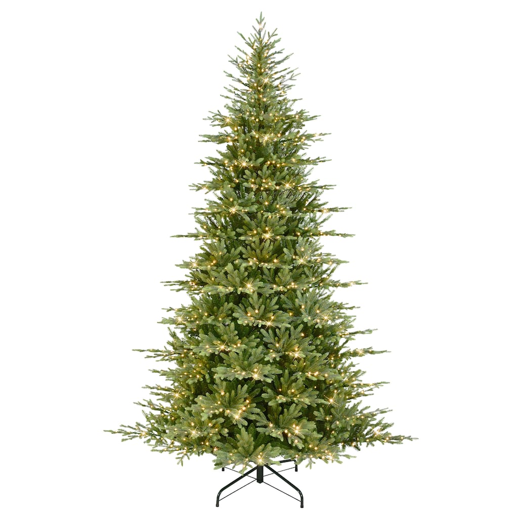 Puleo International 9 ft. Pre-Lit Alberta Spruce Artificial Christmas Tree