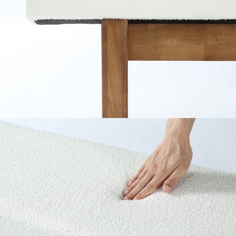 55" Solid Wood Entryway Bench, Upholstered Bedroom Bench