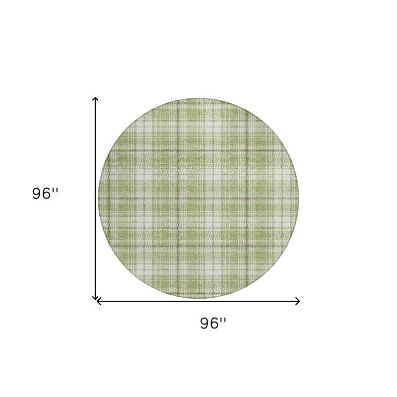 HomeRoots Plaid Transitional Rectangle Outdoor Rug