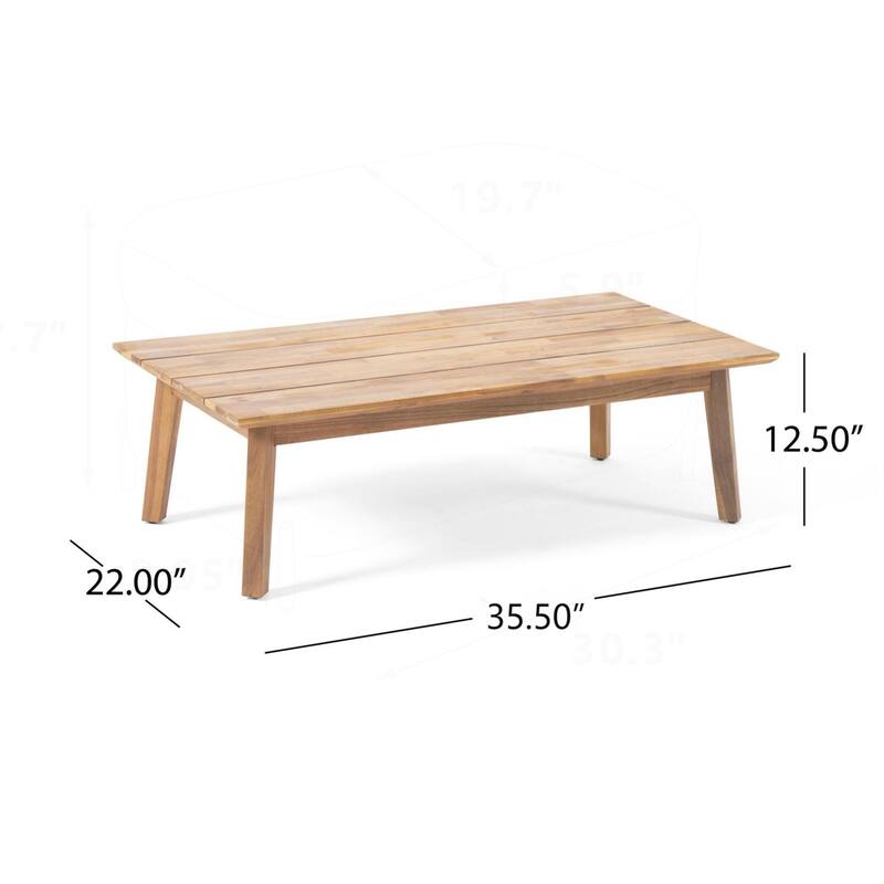 Acacia Wood Outdoor Loveseat & Coffee Table Set