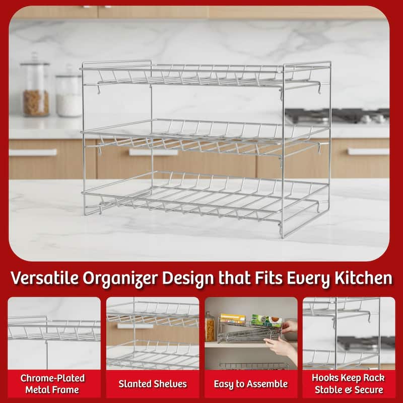 3-Tier Can Organizer and Dispenser - Rack Holds up to 27 Cans - For Kitchen Pantries and Countertops by Classic Cuisine