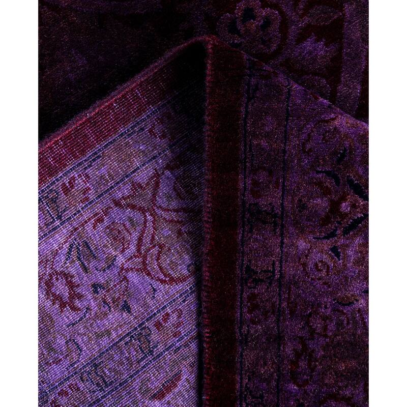 Overdyed One-of-a-Kind Hand-Knotted Runner Rug - Purple - 2' 7" x 12' 7"