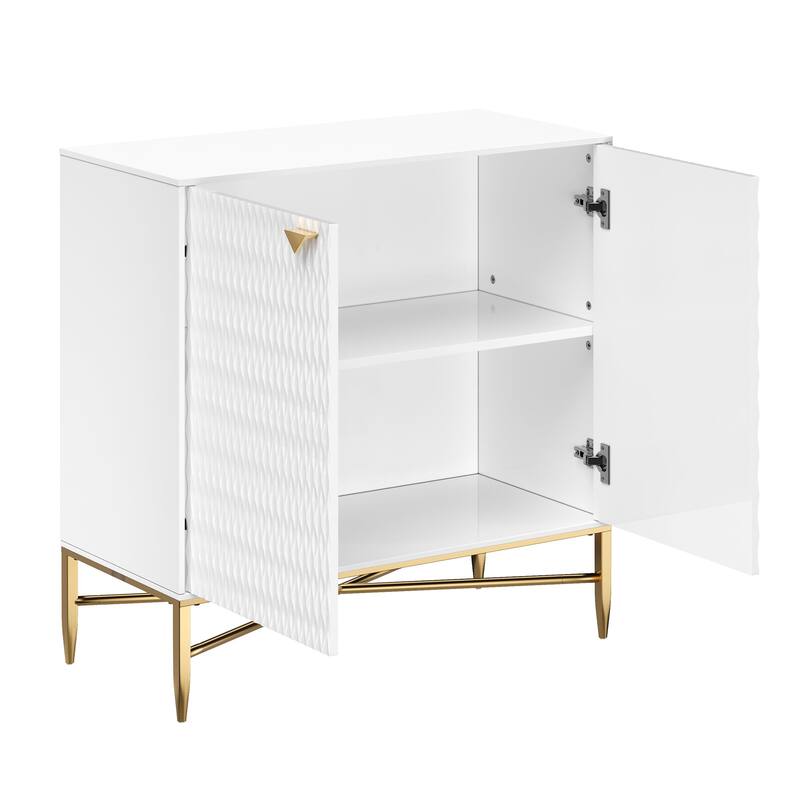 2 Door White Locker Accent Cabinet