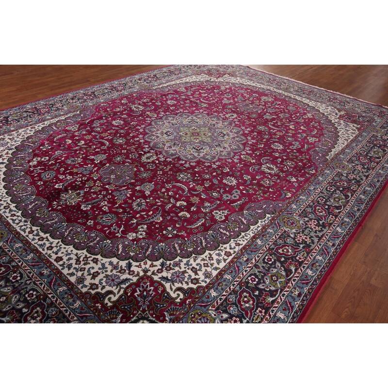 Traditional Kashan Turkish Large Rug Machine Made Carpet - 9'8" x 13'6"
